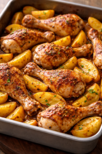 Dışı Kızarmış İçi Yumuşak Fırında Tavuk Patates