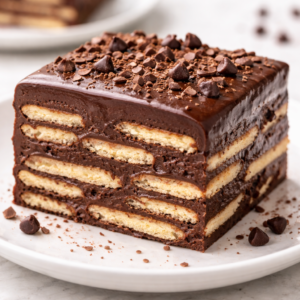 Fırınsız Çikolatalı Bisküvili Pasta Tarifi (Pratik, 10 Dakikada Hazır!)