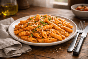 Kremalı Domates Soslu Penne Makarna Tarifi